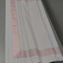 ChadMade Cordless Pink Trimmed Border Roman Shade Window Treatment, Install Hardware Included, Custom Made Light Filtering Roman Blind for Bedroom, 1 Panel, White (Pink Border)