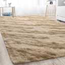 Merelax Area Rugs for Living Room Bedroom, Non-Slip Large 6x9 Feet Soft Fluffy Shaggy Bedside Rug, Indoor Floor Carpet for Kids Dorms, Nursery Rooms, Playroom, Home Decor Aesthetic, Beige/Brown