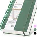 MUAHLIUB Spiral Notebook Journal,360 Pages College Ruled Notebook, Lined Thick Journals for Women Men,A5 Thick Spiral Journal for Writing,100GSM Paper, Spiral Notebooks for Work School 5.5"x8.5" Green