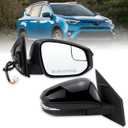 Right Passenger Side Door Mirror Compatible With 2016 2017 2018 Toyota RAV4 With Power Glass Manual Folding Heated Turn Signal Black Replace#879100R210C0 TO1321346(7 Pins)