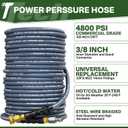 5000PSI Pressure Washer Gun and Hose Kit, 25FT Kink Resistant Steel Braided Power Washer Hose with 3/8" Swivel Quick Connector and M22 14mm Adapters Replacement/30" Extension Washer Wand