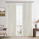 Natural Pinch Pleated Linen 100% Blackout Curtains 84 Inches Long 2 Panels for Bedroom Living Room Darkening Thermal Insulated Cream Drapes Boho Neutral Back Tab Pinch Pleat Lined Window Curtain 7Ft