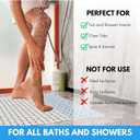Fratillico - Non-Slip Shower Mat with Suction Cups - Quick Dry Bathtub Mat with Drain Holes - Machine Washable PVC Bathroom Mat (Blue 15.74" x 28.74")