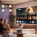Smart 4K Projector [Google TV Stick Built-in & 360° Stand] with WiFi 6, Bluetooth 5.3, HDR10, 30W Hi-Fi, AI Auto Focus, Outdoor Portable Short Throw Movie Projector for Home Theater Bedroom Ceiling