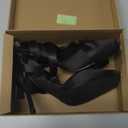 Satin Ballet Heels for Women Closed Square Toe Bow Ballerina Heels Lace Up High Heel Slingback Pumps Strappy Stiletto Mary Janes Elegant Party Shoes (8, Black)