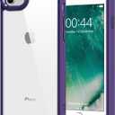 HOOMIL for iPhone SE 3rd/2nd Gen, iPhone 7/iPhone 8, Non-Yellowing, Drop Protection, Anti-Scratch Transparent Hard Back Phone Cover - Dark Purple