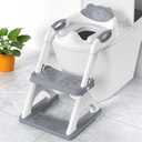 Potty Training Seat, SKYROKU Upgrade Toddler Toilet Seat for Kids Boys Girls, 2 in 1 Potty Training Toilet, Splash Guard Anti-Slip Pad Step Stool,New Sector-Shape Stabilized Base and heavier, Grey 