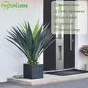 3ft Artificial Agave Plant, 38 Inch Tall Faux Agave Plants in Black Pot, Fake Floor Plant Outdoor Indoor for Front Porch Patio Home Office Door Step Hotel Desert Style Decor 1PCS