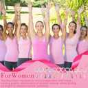 Sureio Breast Cancer Awareness Party Favors for Women Beaded Bracelet Pink Ribbon for Charity Fundraiser Inspirational Gifts (Multicolor)