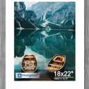 Hongkee 18x22 Frame, 18 x 22 Rustic Grey Wood Style (14x18 Mat, 1 Pack), 18X22 in