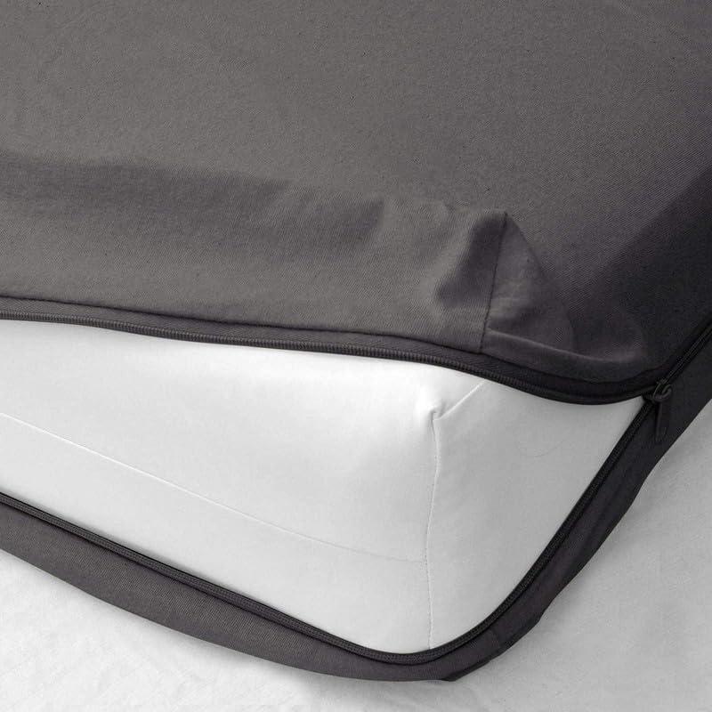 Shreem Linen Zipper Fitted Sheet - 8 Inch Deep Pocket, Soft Brushed Microfiber Bottom Sheet, Wrinkle, Shrink & Fade Resistant, Hotel Quality, Dark Grey, 48x75 3/4 Full Bunk