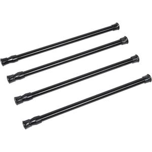 Tension Curtain Rod 28 to 48 Inch, 4pcs Black Tension Rod Adjustable Curtain Rod Curtain Tension Rod Spring Tension Curtain Rod No Drill Shower Curtain Rod