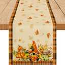 Hello Fall Table Runner Maple Leaves Seasonal Kitchen Dining Table Decoration Flag Autumn Home Party Decor Tablecloth 13x72 inch