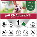 K9 Advantix II Small Dog Vet-Recommended Flea, Tick & Mosquito Treatment & Prevention | Dogs 4-10 lbs. | 1-Mo Supply