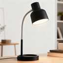 LED Desk Lamp with Catch-All Base & AC Outlet, Matte Black