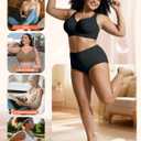 PoseFree Womens Seamless Wireless Supportive Bra Push Up Comfort Soft No Underwire Full Coverage T-Shirt Bra (Black, M)