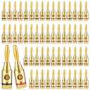 Flutesan 60 Pcs Banana Plugs Gold Plated Speaker Banana Plugs 30 Pairs/ 60 pcs Adapter Connector for Speaker Wire, Wall Plate, Home Theater, Audio/Video Receiver, Amplifiers and Sound Systems