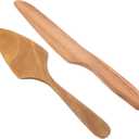 Zerodeko Set of Cake Knife Spatula Wooden Cake Server Pizza Cheese Cutter Rustic Cake Cutting Set for Wedding Birthday