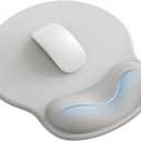 Mouse Pad with Wrist Rest, Ergonomic Mouse Pads for Desk, Office Non-Slip Mousepad with Gel Wrist Support(Light Gray, 10.6''L x 9''W)