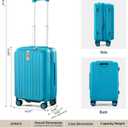 Hanke Top Opening 20" Carry On Luggage Expandable Hard Shell Caribbean Blue, 20 Inch EXT
