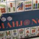 American Mahjong Set: 166 Dark Blue Tiles, 4 Clear Racks with Pushers, Mahjong Bag and Accessories, Mahjong Tile Set for Beginners (Mah-Jongg)
