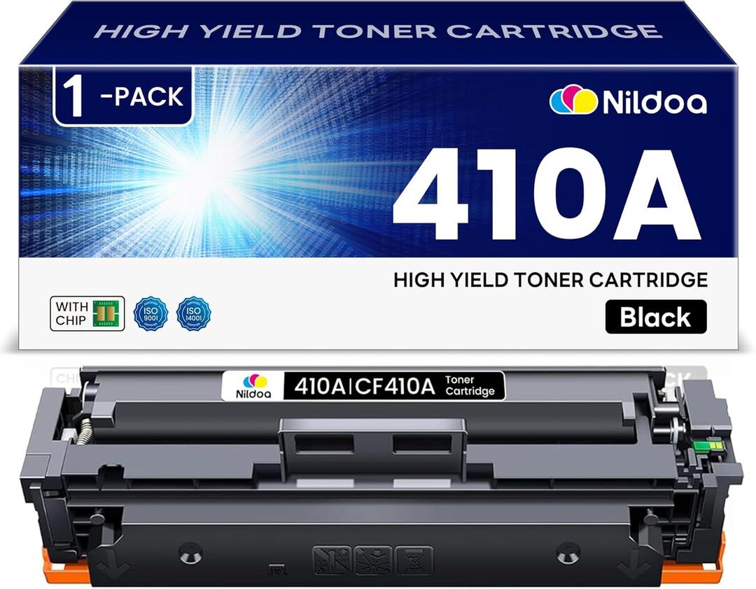 410A CF410A Black Toner Cartridge Replacement for HP 410A CF410A 410X CF410X Works with Color Pro M452 Series; Color Pro MFP M377, M477 Series 1 Pack