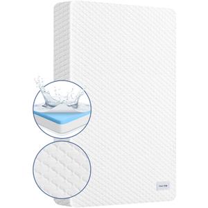 Criblike 38’’x24’’ Mini Crib Mattress, Dual-Sided Waterproof Breathable Hypoallergenic, Premium Memory Foam & High Density Foam, Portable Travel Crib Mattress, Fits Mini and Portable Cribs, White