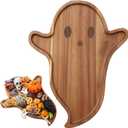 Halloween Charcuterie Boards Gothic Acacia Wood 12.6 x 15.7inch Cutting Board Spooky Funny Wooden Serving Tray for Day of the Dead Party Tableware Snacks Decor (Ghost)