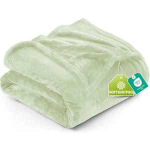 Utopia Bedding Fleece Blanket Queen Size Sage Green 300GSM Luxury Fuzzy Soft Anti-Static Microfiber Bed Blanket (90x90 Inch)