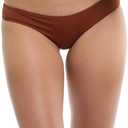 EIDON Women's Standard Luna Mid Rise Bikini Bottom Swimsuit with Overlock Finished Edges, S