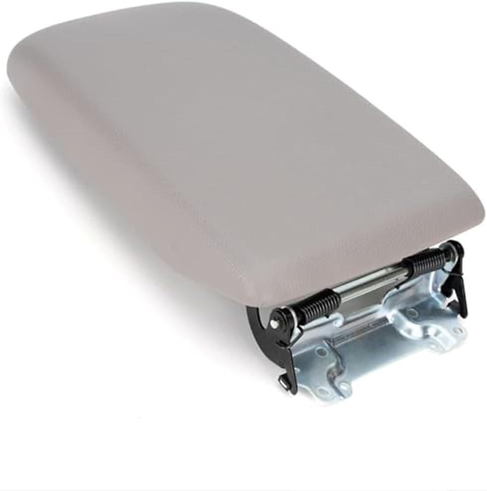 Center Console Lid Armrest Gray Assembly Leather Cover Compatible with Toyota Highlander 2008-2013 Rest Box Lid Middle Console Cover Replaces 58905-0E040-C0