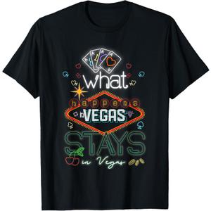 What Happens in Vegas Stays in Vegas Gambling Casino T-Shirt, Size S