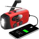 RunningSnail Emergency Hand Crank Radio With LED Flashlight For Emergency, AM/FM NOAA Portable Weather Radio With 2000mAh Power Bank Phone Charger, USB Charged & Solar Power For Camping, Emergency
