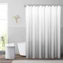 WEST LAKE Waffle Weave Grey Shower Curtain Ombre Water Resistant Hotel Spa Bathroom Decorative Shower Curtain with Grommet No Hook Machine Washable, Gradient White to Grey 70" Wx72 L
