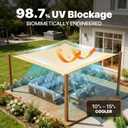 Royal Shade 12' x 16' Beige Rectangle Super Ring Sun Shade Sail Canopy RSTAWS, Heavy Duty Durable Structure, Reinforced Corners & Edges, 260 GSM Permeable Fabric (We Make Custom Size)
