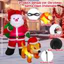 Leyndo 6 FT Christmas Inflatable Santa Claus Outdoor with a Gift Bag and a Dog Blow Up Decoration with LED Lights Cute Xmas for Holiday Party Yard Garden Lawn Decor