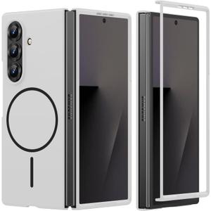 Magnetic Case for Samsung Galaxy Z Fold 7 Case Compatible with Mag-Safe Ultra Thin Slim Z Fold 7 Phone Cases Hard PC Matte Shockproof Wireless Charging Protective Cover for Samsung Z Fold 7 (Silver)