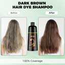 KAISASA Dark Brown Hair Dye Shampoo 3 in 1Argan Herbal Hair Color Shampoo Covers Gray Hair for Women and Men (16.9 fl.oz Dark Brown)