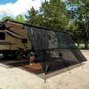 NAIMORUI RV Awning Shade Screen with Zipper, 9'X19'3" RV Awning Front Shade Screen, Black Mesh UV Blocker Sunshade Complete Kits for RV Camper Motorhome Trailer, Black