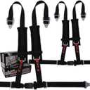 4 Point Harness with 2 Inch Padding (Ez Buckle Technology) (Black (Pair))