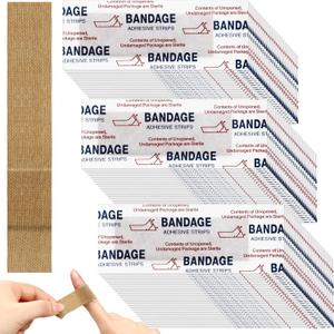 Geiserailie 360 Pcs Extra Long Flexible Fabric Bandages 4.72 x 0.79 Inch Adhesive Strip Bandages Non Latex Finger Bandages for Oversized Hands and Feet Construction Workers Carpenters
