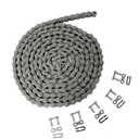 AZSSMUK #41 Roller Chain - 5 Feet + 5 Free Connecting Links Carbon Steel Chains for Home and Industrial Machinery (41-5FT, 1)