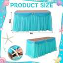 Flutesan 2 Pcs 9 ft Mermaid Tutu Table Skirt Tables Cloth Set Mermaid Tablecloth Table Decoration Ocean Theme Party Decorations for Under The Sea Baby Birthday Wedding Baby Shower