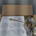 Modern Gold Chandelier 9-Light Sputnik Globe Chandeliers Mid Century Glass Pendant Light Bubble Chandelier Lighting for Dining Room,Kitchen Island,Living Room,Globe Light Fixture. (9 Light, Gold)