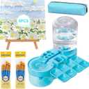 2026 Next-Gen Paint Brush Cleaner Tool [One-Press Cleaning & Leak-Proof] Complete Brush Washer Art Set with Canvas, Brushes & Pencil Case | Ideal Gift for Artists, Beginners & Students-Blue