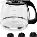 Coffee Machine Replacement for Hamilton Beach 12 Cup Glass Carafe-With Head Three Different Height Size 49902/04 Coffee Maker 49915 49905 49317 49467 49611 49934 46290 46299 46293 43874 49630 49615