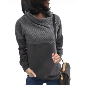 BTFBM Women Fashion Quilted Pattern Lightweight Zipper Long Sleeve Plain Casual Ladies Sweatshirts Pullovers Shirts Tops M