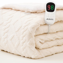 JKMAX Heated Electric Blanket Full Size72"x84" Heating Blanket with 10 Heating Levels & 5 Time Settings OverHeat Protection，Winter Warmer for Adults with ETL Certification（Cream）