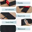 Flexible Baseboard Molding Trim, 4 Inch x 3.28 Feet Vinyl Wall Base with 10% Wider Self-Adhesive Tape, Peel and Stick Cove Base, Rubber Wall Base Baseboard Trim for Garage, Living Room,Bathroom, Black