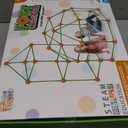 Fort Building Kit for Kids,STEM Construction Toys, Educational Gift for 3 4 5 6 7 8 9 10 11 12 Years Old Boys and Girls,Ultimate Creative Set for Indoor & Outdoors Activity,140 Pcs,Orange